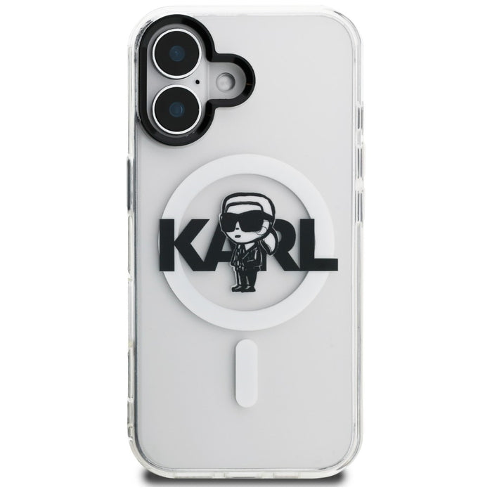 Кейс Karl Lagerfeld IML Karl Sketch Logo MagSafe за iPhone 16 - прозрачен