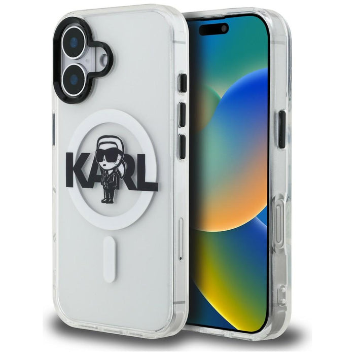 Кейс Karl Lagerfeld IML Karl Sketch Logo MagSafe за iPhone 16 - прозрачен