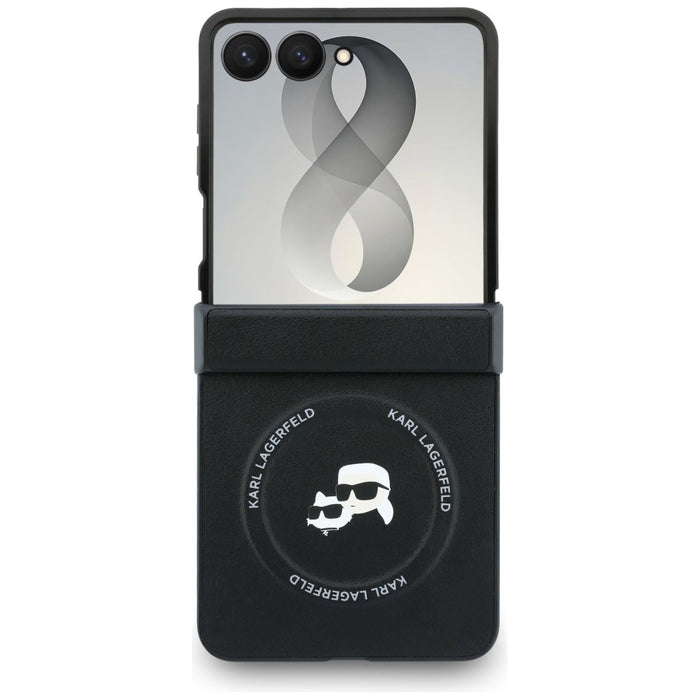 Калъф Karl Lagerfeld Karl&Choupette Pins MagSafe за Samsung Galaxy Z Flip 8 - черен