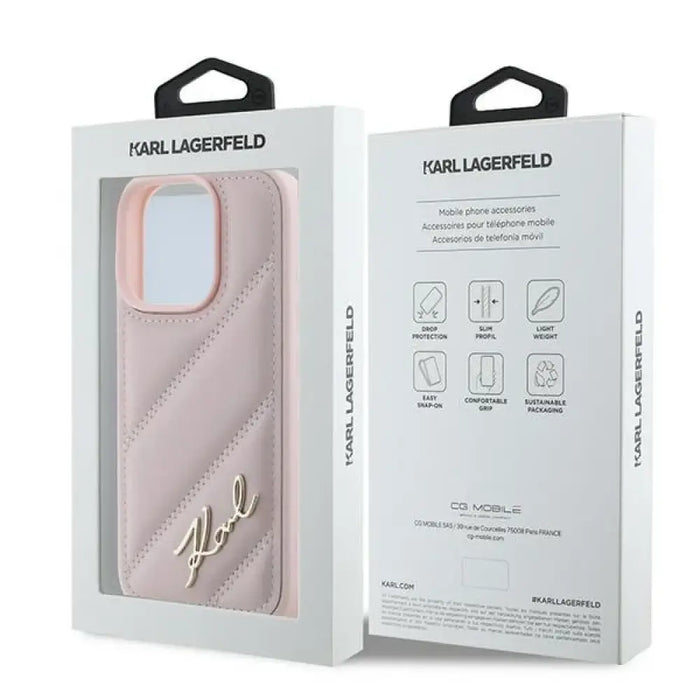 Карл Лагерфелд Quilted Signature калъф за iPhone 16 Pro Max