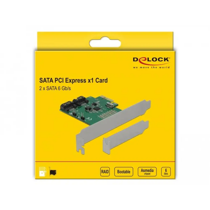 Карта Delock PCI Express x1 към 2 port SATA RAID