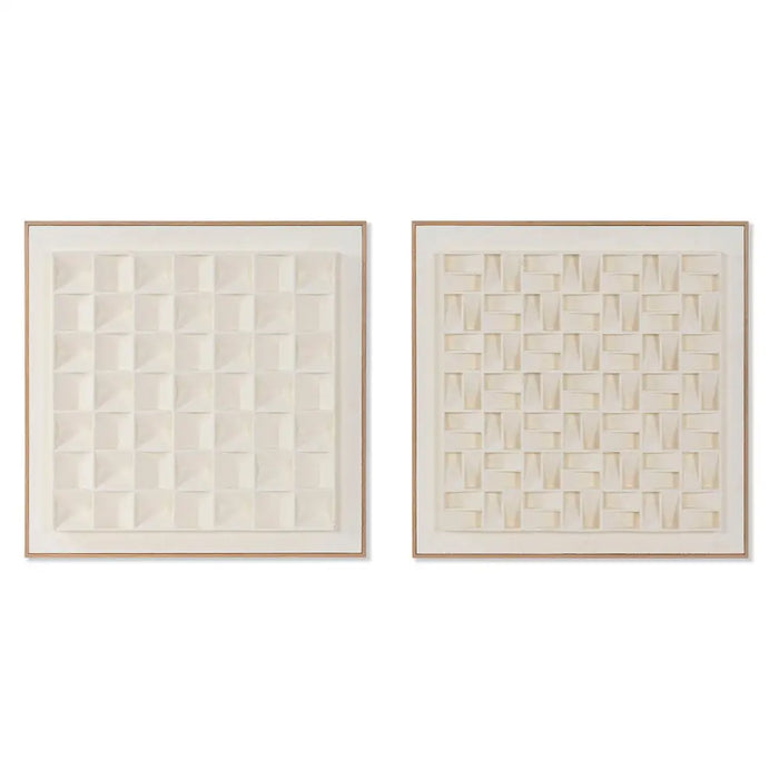 Картина 3D Home ESPRIT Гипс Дървен MDF 60 x 7 x 60 cm