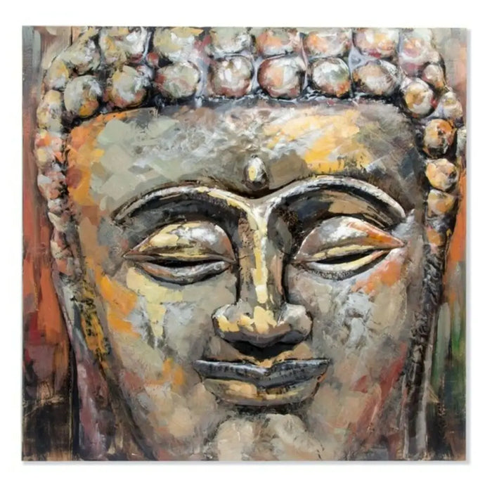 Картина DKD Home Decor Buda Дървен Метал Ориенталски Буда