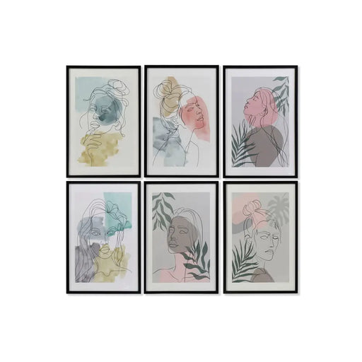 Картина DKD Home Decor Дама (40 x 3 x 60 cm) (6 броя)