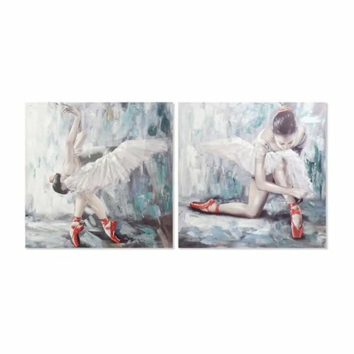 Картина DKD Home Decor Пластно Сив Син Дървен Бял (100 x 3