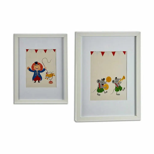 Картина Gift Decor 77519 77519 Бял Многоцветен Дървен Цирк