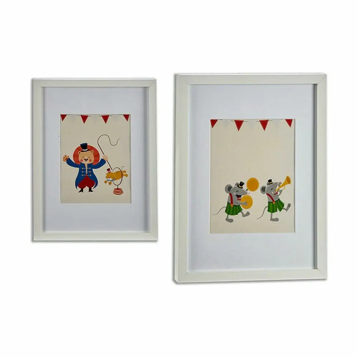 Картина Gift Decor 77519 77519 Бял Многоцветен Дървен Цирк