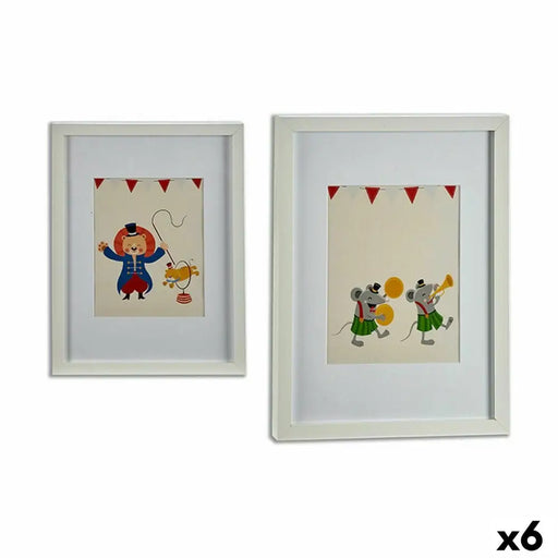 Картина Gift Decor 77519 77519 Бял Многоцветен Дървен Цирк