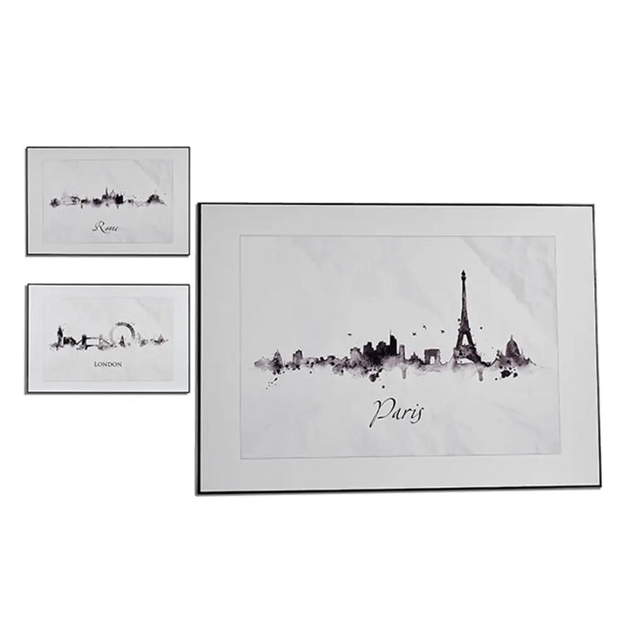Картина Gift Decor 77561 77561 Бял Черен ПДЧ Град 81,5 x 3