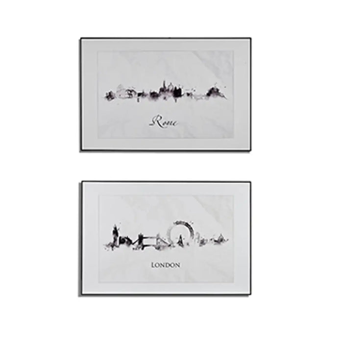Картина Gift Decor 77561 77561 Бял Черен ПДЧ Град 81,5 x 3