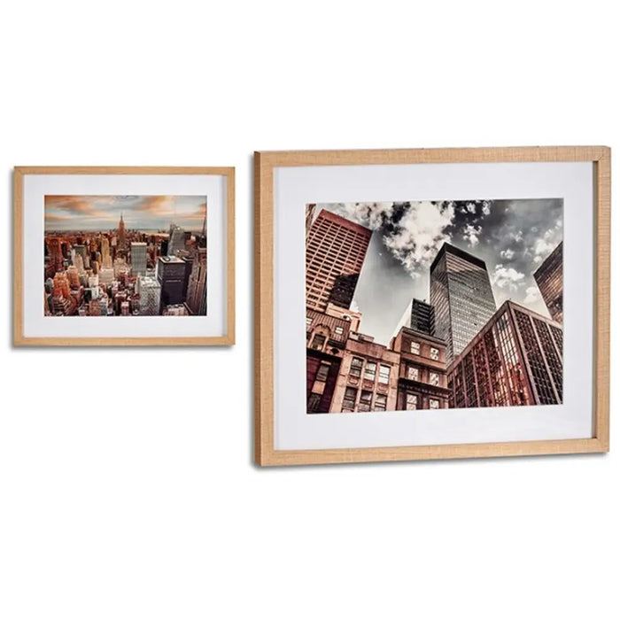Картина Gift Decor 94948 94948 Кафяв Дървен Cтъкло Сграда