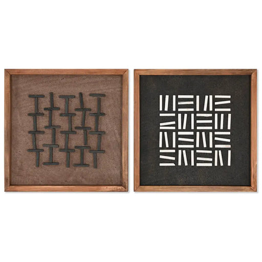 Картина Home ESPRIT Бор Рециклирано дърво 44 x 8 x 44 cm