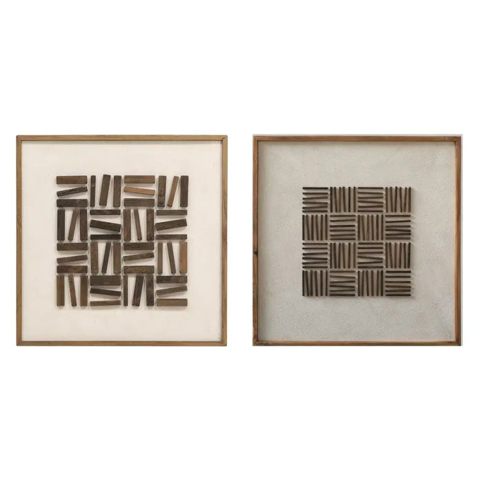 Картина Home ESPRIT Бор Рециклирано дърво 62 x 4 x 62 cm