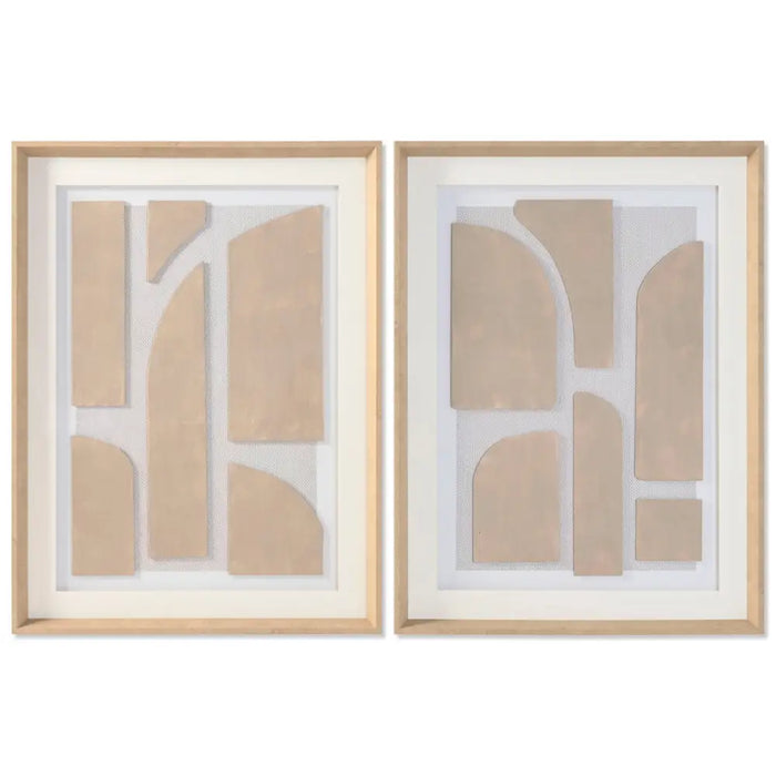 Картина Home ESPRIT Бял Бежов Абстрактен Град 60 x 5 x 80