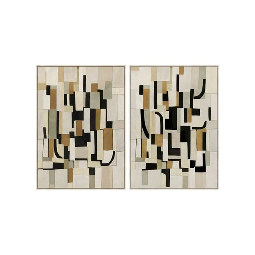 Картина Home ESPRIT Бял Черен Абстрактен Град 100 x 4 x 140