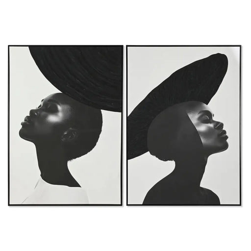 Картина Home ESPRIT Бял Черен Дама Модерен 103 x 4,5 x 143