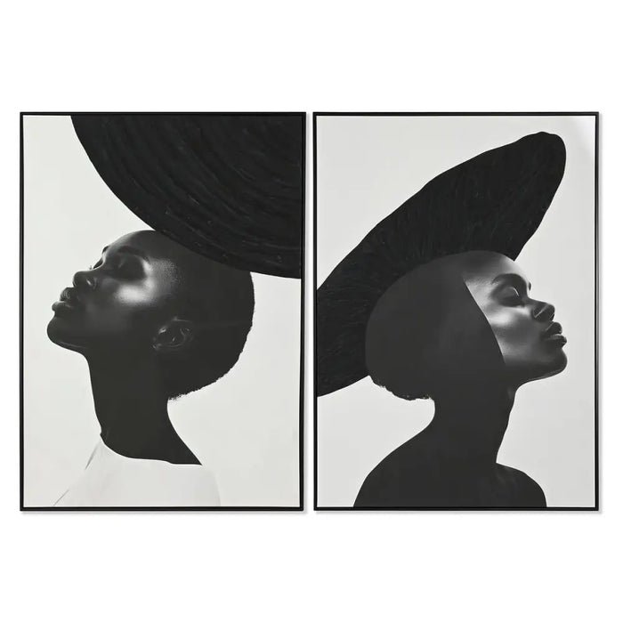 Картина Home ESPRIT Бял Черен Дама Модерен 103 x 4,5 x 143