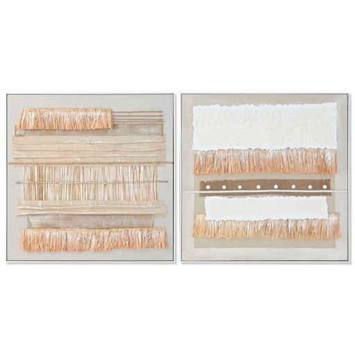 Картина Home ESPRIT Бял Естествен Boho 82 x 4,5 x 82 cm (2