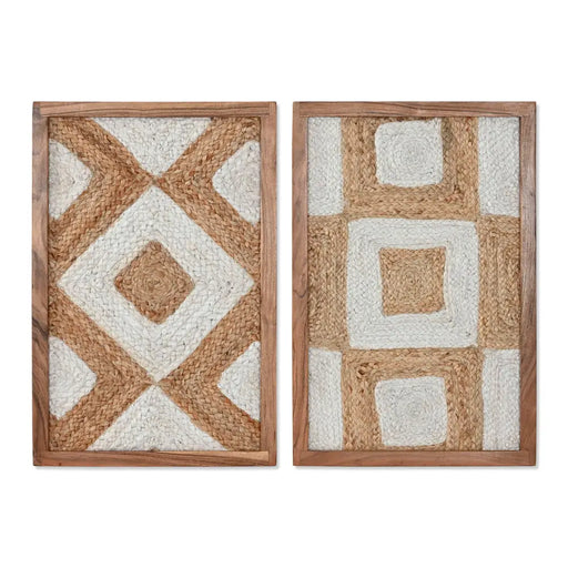 Картина Home ESPRIT Бял Естествен Геометричен Boho 40 x 3 x