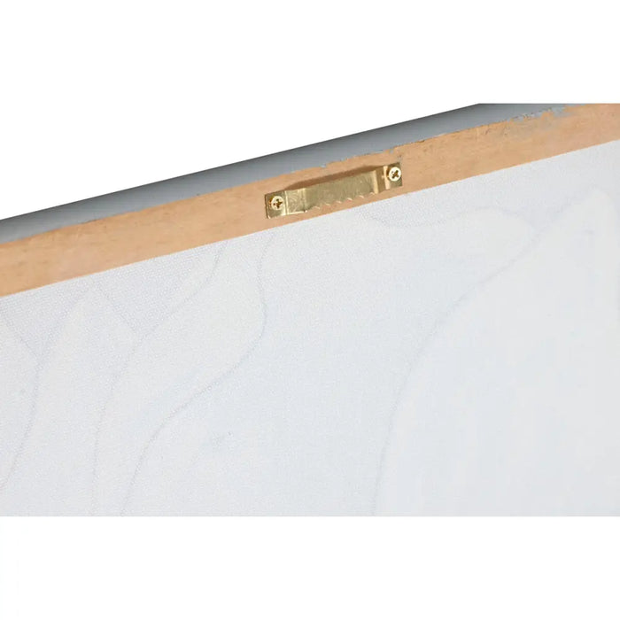 Картина Home ESPRIT Бял Златен Пластно Дървен MDF Цвете