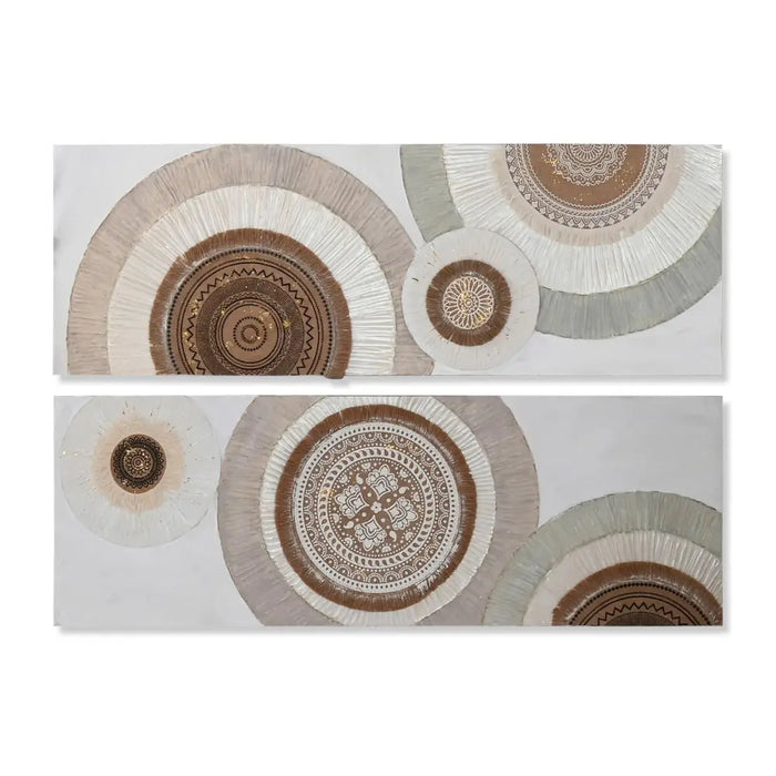 Картина Home ESPRIT Бял Бежов Кръгове Скандинавски 150 x 3