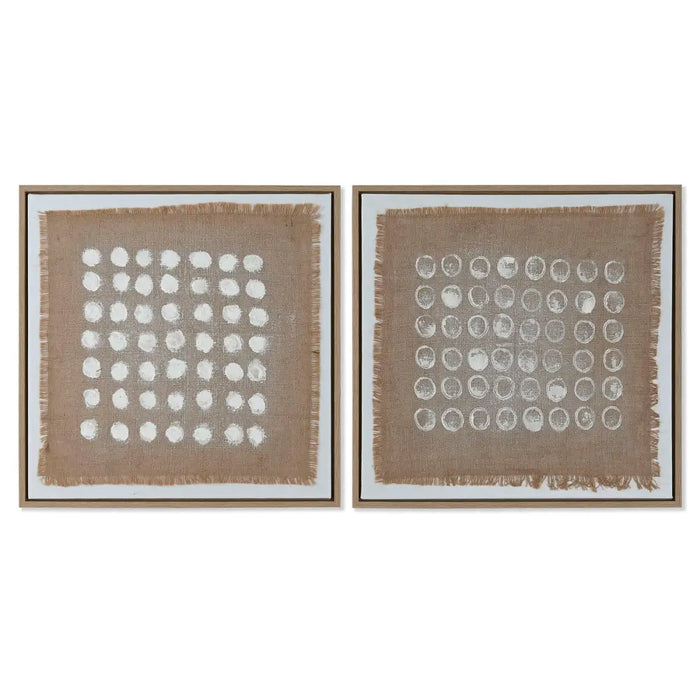 Картина Home ESPRIT Бял Бежов Модерен 60 x 3,8 x 60 cm (2