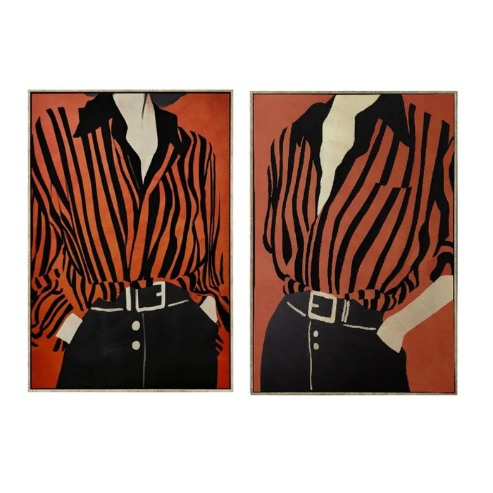 Картина Home ESPRIT Черен Червен Град 83 x 4 x 123 cm (2