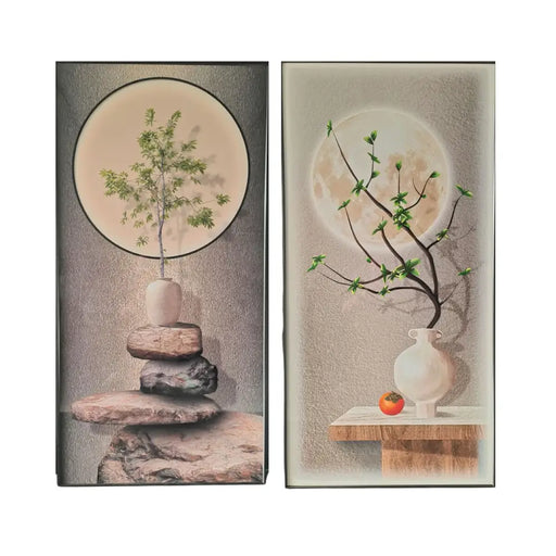 Картина Home ESPRIT Кафяв Зелен Ориенталски Ваза 80 x 3,5 x