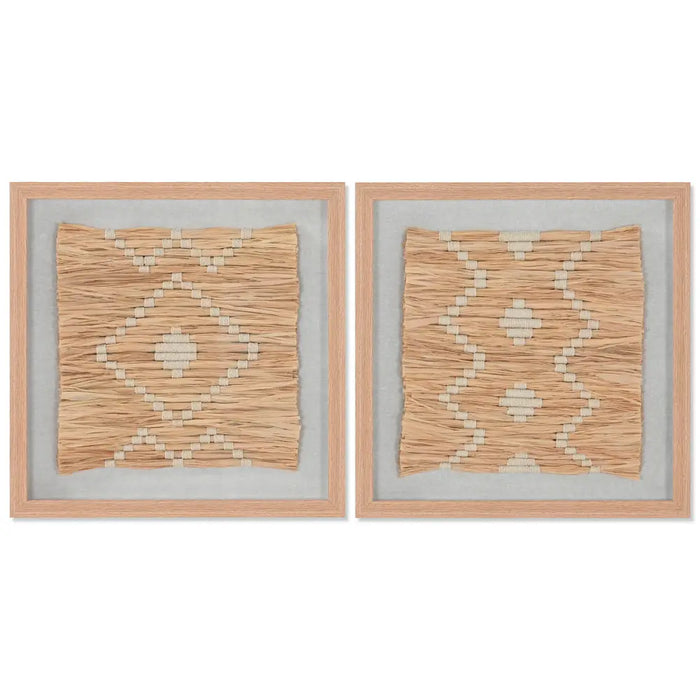 Картина Home ESPRIT Рафия Кристал 40 x 3 x 40 cm