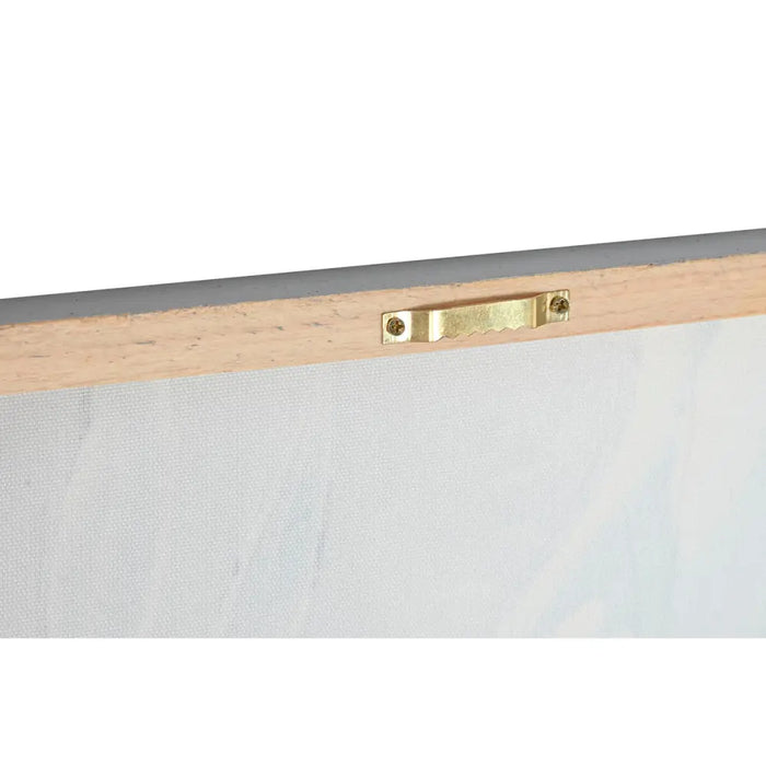 Картина Home ESPRIT Син Златен Пластно Дървен MDF Цвете