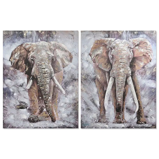 Картина Home ESPRIT Слон Колониален 90 x 3 x 120 cm (2 броя)