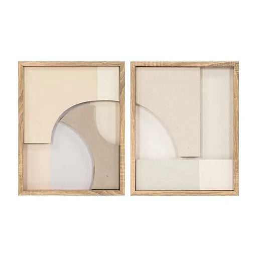 Картина с LED Home ESPRIT полистирен Дървен MDF 40 x 3,8 x