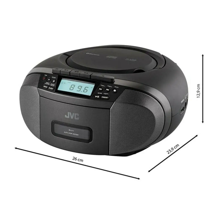 Касетофон JVC JVCRCE444B Черен AM/FM