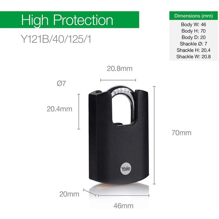 КАТИНАР YALE МЕСИНГОВ 40ММ ЧЕРЕН