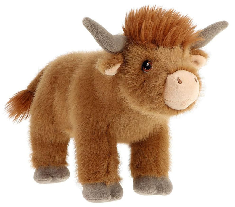 Плюшена играчка Keel Toys Keeleco - Стояща планинска крава, 30 cm