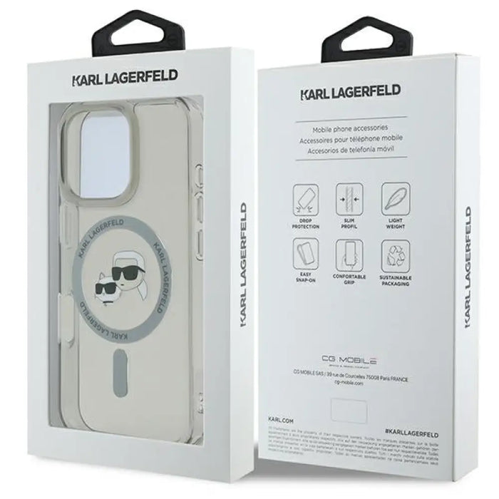 Кейс Karl Lagerfeld IML Metal Karl&Choupette Head MagSafe