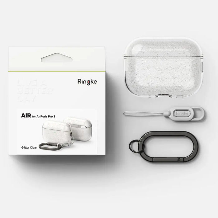 Кейс Ringke Air за AirPods Pro 3 - прозрачен брокат
