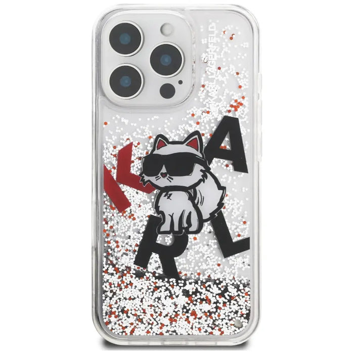 Кейс с течно брокат и лого на Karl Lagerfeld Choupette