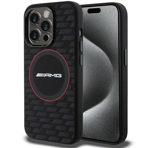 Кейс AMG Silicone Carbon Pattern MagSafe за iPhone 15