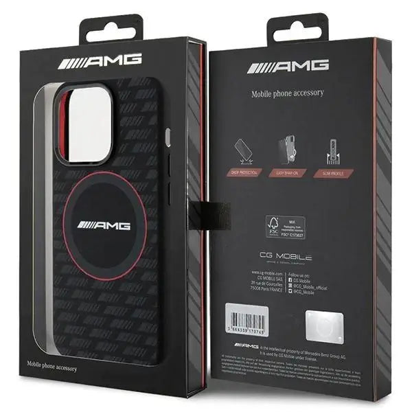 Кейс AMG Silicone Carbon Pattern MagSafe за iPhone 15