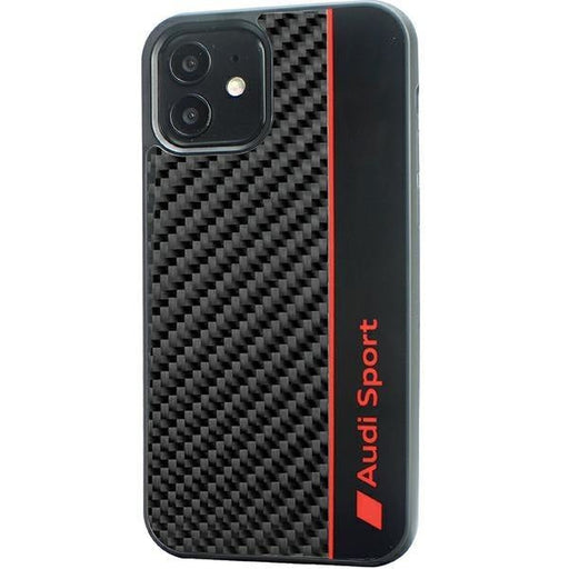 Кейс Audi Carbon Fiber Stripe за iPhone 12/12 Pro 6.1 черен