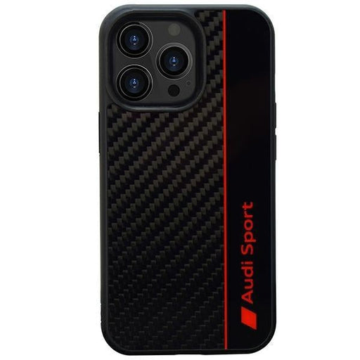 Кейс Audi Carbon Fiber Stripe за iPhone 13 Pro Max 6.7 черен