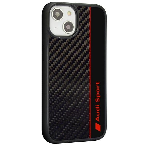 Кейс Audi Carbon Fiber Stripe за iPhone 14 6.1 черен / черен