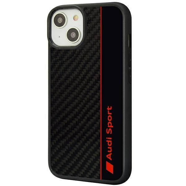 Кейс Audi Carbon Fiber Stripe за iPhone 14 6.1 черен / черен