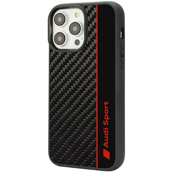 Кейс Audi Carbon Fiber Stripe за iPhone 14 Pro 6.1 черен /