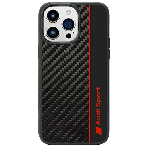 Кейс Audi Carbon Fiber Stripe за iPhone 14 Pro Max 6.7 черен