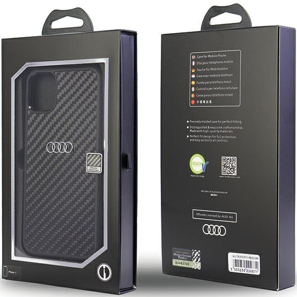 Кейс Audi Carbon Fiber за iPhone 11 / Xr 6.1 черен / черен