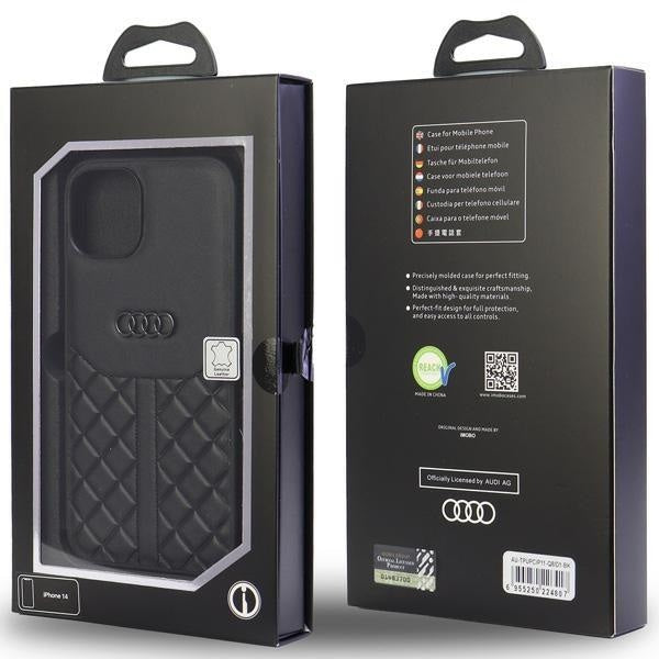 Кейс Audi Genuine Leather за iPhone 11 / Xr 6.1 черен /