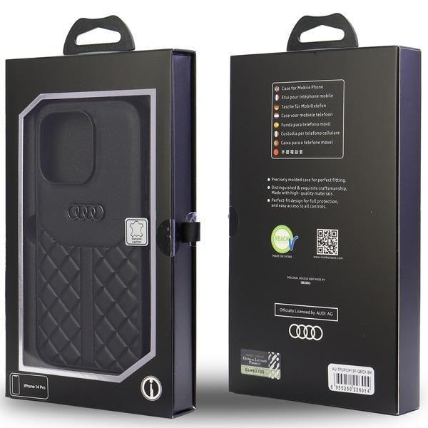 Кейс Audi Genuine Leather за iPhone 13 Pro / 13 6.1 черен /