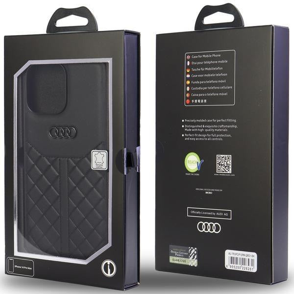 Кейс Audi Genuine Leather за iPhone 13 Pro Max 6.7 черен /